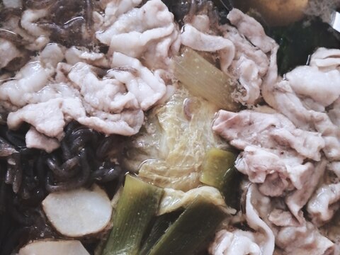 菊芋入り豚バラすき焼き